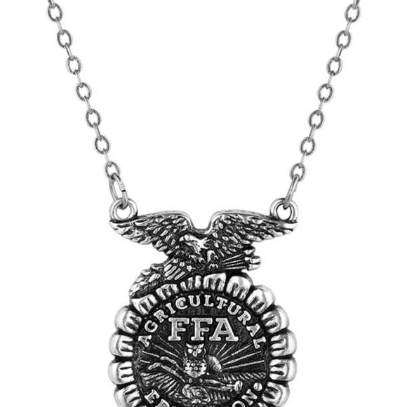 Officially Licensed FFA Necklace Western Lifestyle Rhodium Plated Brass - Picture 1 of 4